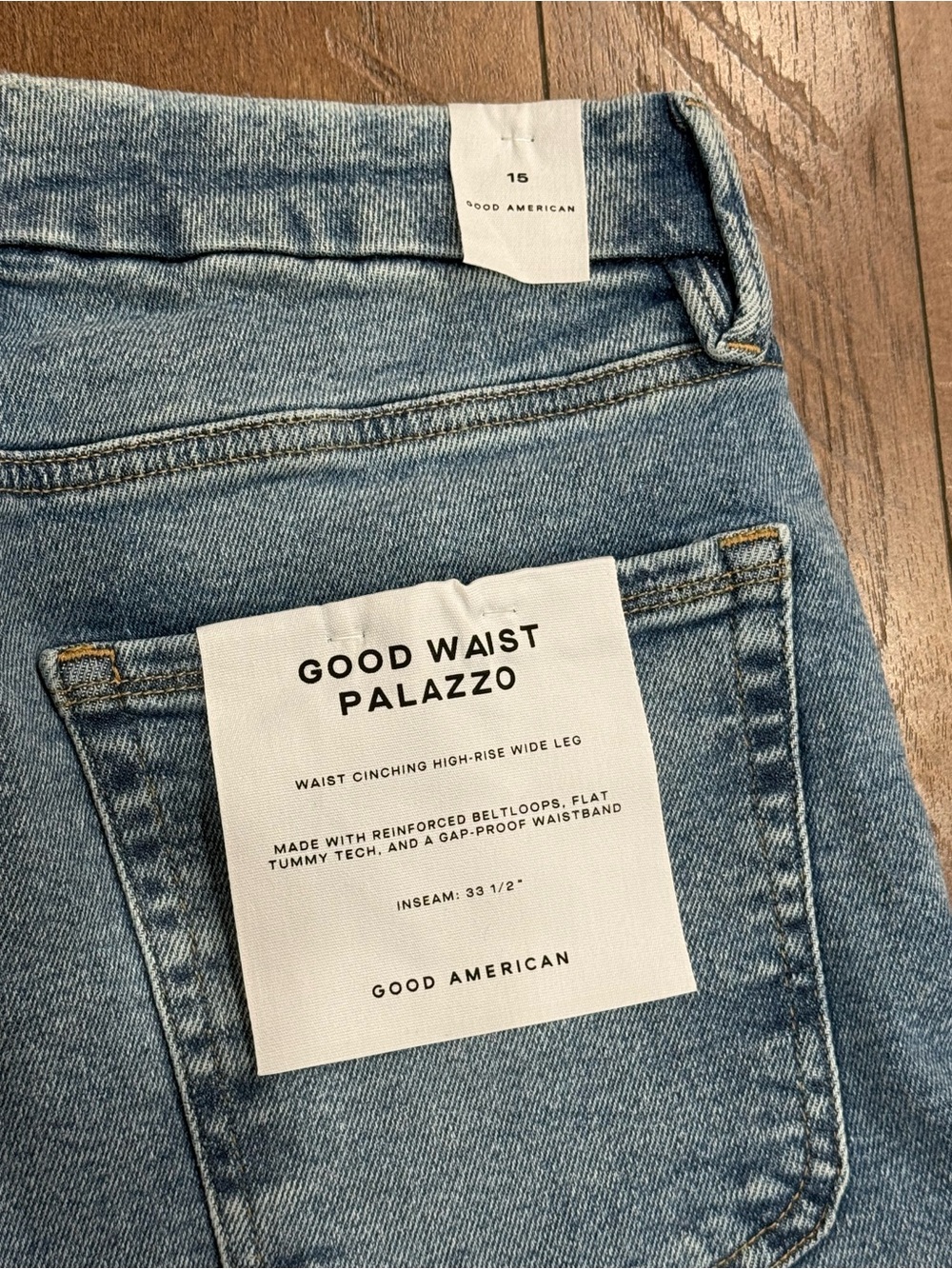 Good American Light Blue Wide-Leg Palazzo Jeans
